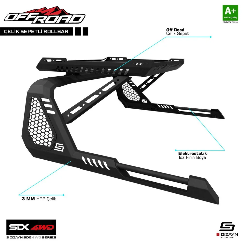 Drs Tuning SDX 4WD Off Road VW Amarok Sepetli Çelik Roll Bar V1 2010-2023