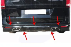 Mercedes Vito Uyumlu Arka Tampon Altı Fiber 2015 Ve Sonrası
