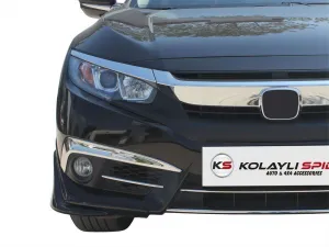 Honda Civic Uyumlu 10 Ön Tampon Altı 2 Parça Fiber 2016 Ve Sonrası