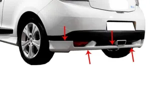 Renault Megane Uyumlu 3 Arka Tampon Altı (3 Kapı) Fiber 2008 Ve Sonrası