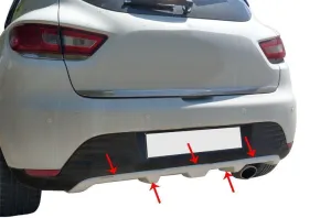 Renault Clio Uyumlu 4 Arka Orta Tampon Difüzör Fiber 2013-2019