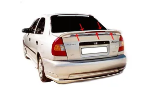 Hyundai Accent 1999-2005 (LC) uyumlu Spoiler Bagaj Yüksek (Işıklı) Fiber 2000-2003 modelleri Oto Aksesuar Shop'de. Kaliteli malzeme, hızlı kargo ve güvenli