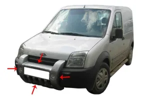 Ford Connect V227 Uyumlu Ön Koruma Md:3 (Sisli) Fiber 2002-2006