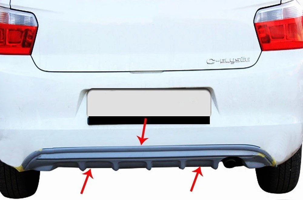 Citroen C-Elysee Uyumlu Arka Orta Tampon Fiber (Difüzör) 2012 Ve Sonrası