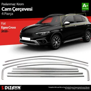 Drs Tuning Fiat Egea Cross Krom Cam Çerçevesi 8 Prç. 2020 Üzeri A+ Kalite