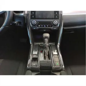 Honda Civic Uyumlu Fc5 2016-2021 Vites Konsol Çıta Kaplama- Karbon - Görsel 2