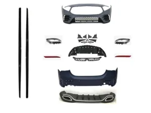 Mercedes W177 Uyumlu Sedan A Serisi Oem Amg Set (Ön Arka Tampon , Diamond Panjur Marşpiyel thumb 1