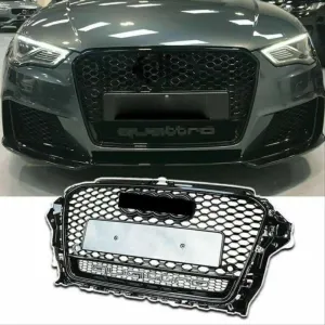 Audi A3 Uyumlu 2013-2016 Panjur Rs3 Siyah - Quatro Yazılı thumb 3