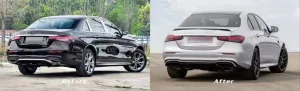 Mercedes-Benz W213 Uyumlu E Serisi 2021-2023 E63 Difüzör Ve Siyah Egzoz Seti (Amg Sedan) - Görsel 2