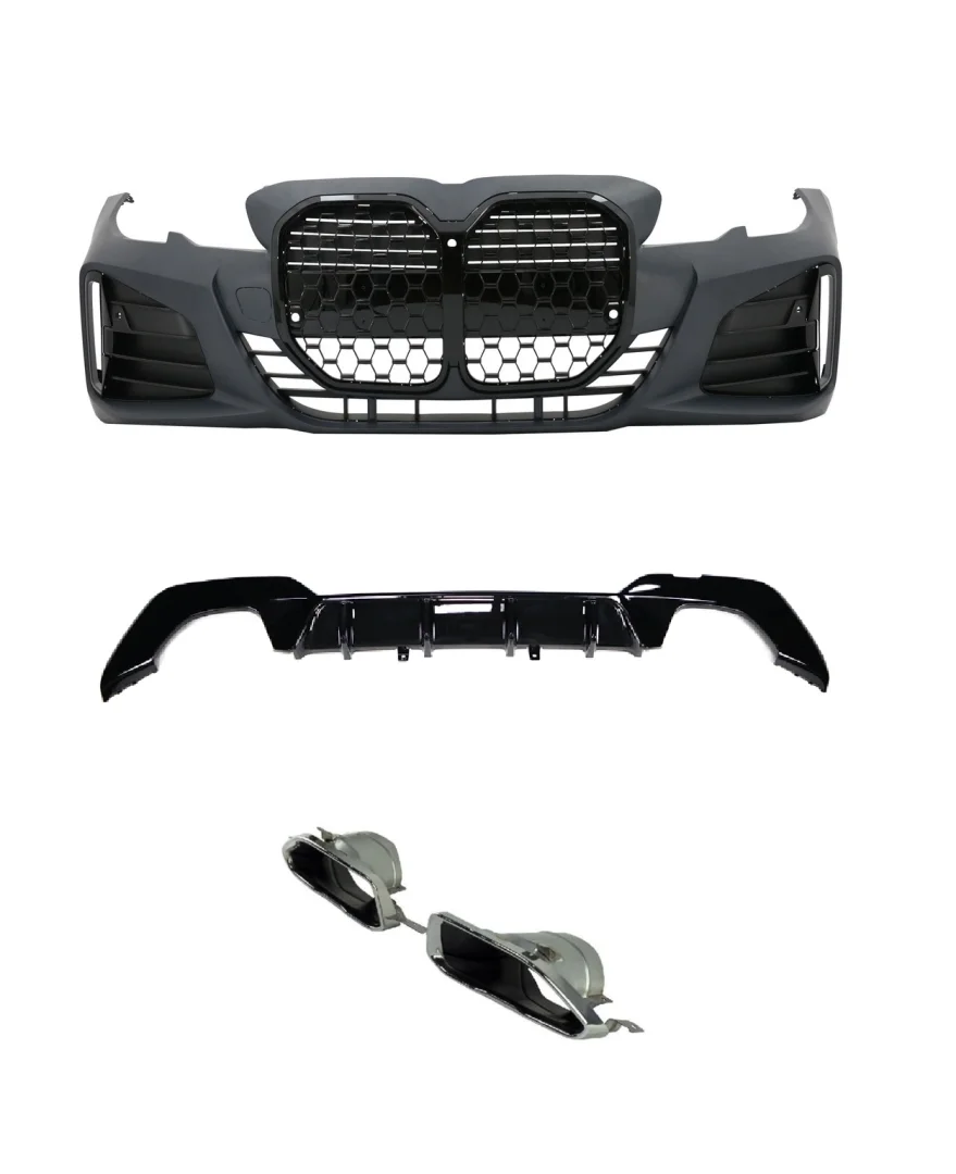 Bmw 3 Uyumlu Serisi G20 İçin G22 Dönüşüm Body Kit (Piano Black Çerçeveli)