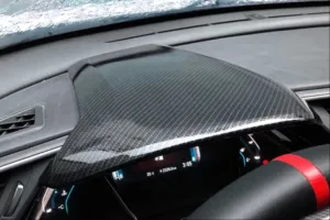 Honda Civic Uyumlu Fc5 Gösterge Üst Kaplama - Karbon - Görsel 3