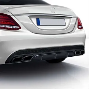 Mercedes W205 Uyumlu C63 Siyah Difüzör & Egzoz Seti (Normal Sedan) - Siyah Egzoz İle - Görsel 4