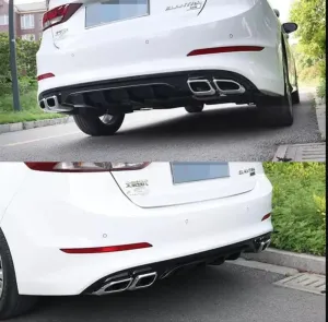 Hyundai Elantra Uyumlu 2016-2018 4 Egzoz Piano Black Difüzör - Görsel 2