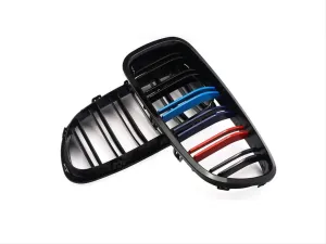 Bmw 5 Uyumlu Serisi F10 2011-2018 M5 Böbrek (Cift Cızgı Panjur) - M Renk thumb 3