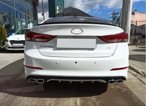 Hyundai Elantra Uyumlu 2016-2018 4 Egzoz Silver Difüzör thumb 2