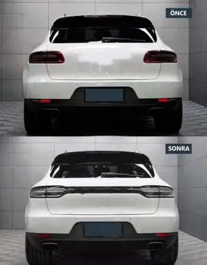 Porsche Macan Uyumlu 2018+ Bagaj Kapağı Ve LED Stop Facelift - Smoke thumb 2