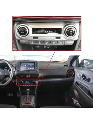 Hyundai Kona Uyumlu Klima Düğme Kaplama - Silver thumb 3