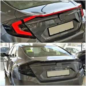 Honda Civic Uyumlu Fc5 2016-2021 Hareketli Sinyalli LED Stop Ve Spoiler Takımı Smoke thumb 1