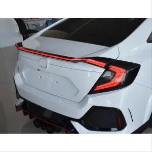 Honda Civic Uyumlu Fc5 2016-2021 Hareketli Sinyalli LED Stop Ve Spoiler Takımı Smoke thumb 2