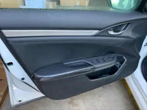 Honda Civic Uyumlu Fc5 2016-2020 Kapı Kolçak Arkası Kaplama Karbon - Görsel 2