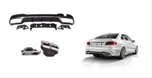 Mercedes W212 Uyumlu E63 Difüzör & Egzoz Seti (Silver Egzoz İle ) (Amg Makyajlı Kasa 2013-2016) - Görsel 2