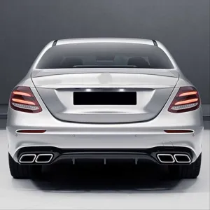 Mercedes W213 Uyumlu E63 Siyah Difüzör & Egzoz Seti (Normal Sedan) 2017-2023 & Siyah Egzoz İle - Görsel 4