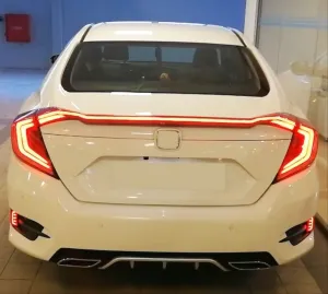 Honda Civic Uyumlu Fc5 2016-2021 Hareketli Sinyalli LED Stop Ve Spoiler Takımı Kırmızı thumb 1