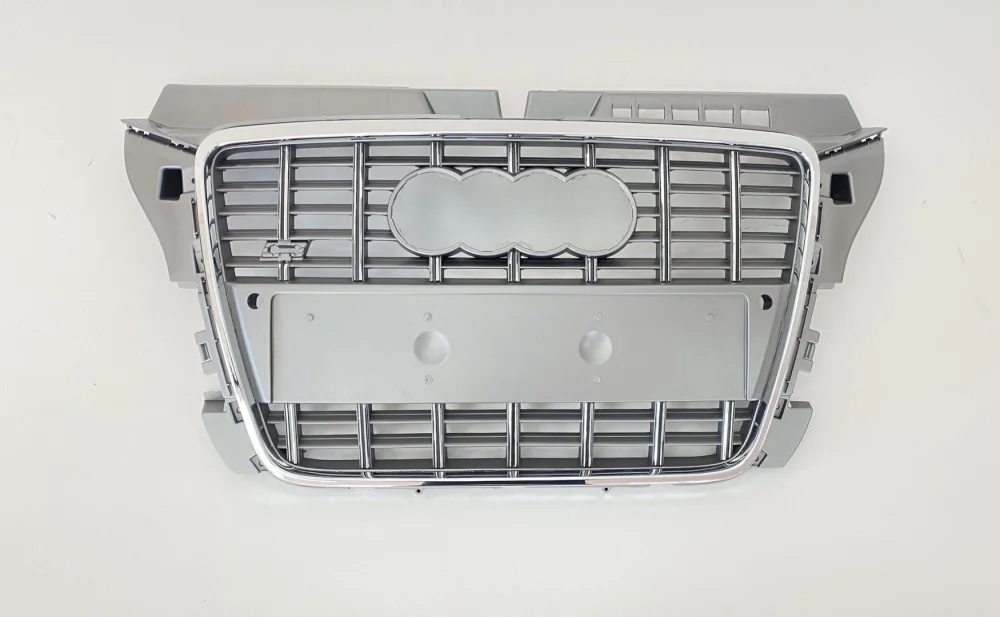 Audi A3 Uyumlu 2008-2012 Panjur S3 Gri/Krom Çerçeve