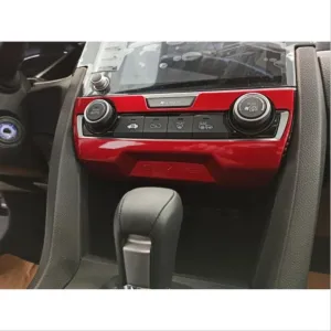 Honda Civic Uyumlu Fc5 2016-2020 Klima Panel Kaplama- Kırmızı - Görsel 2