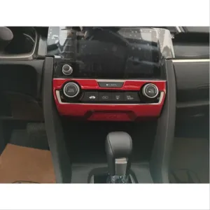 Honda Civic Uyumlu Fc5 2016-2020 Klima Panel Kaplama- Kırmızı - Görsel 3