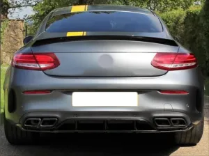 Mercedes W205 Uyumlu C63 Coupe Edition 1 Difüzör & Egzoz Seti Piano Black (Amg) - Görsel 4