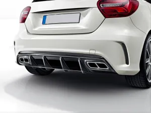 Mercedes W176 Uyumlu 16-18 A45 Difüzör & Egzoz Seti (Parlak Siyah) - Silver Egzoz İle (Amg thumb 4