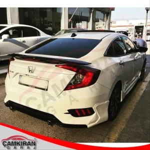 Honda Civic Uyumlu Fc5 2016-2021 Turbo Body Kit Arka Ek + Egzoz Seti thumb 2