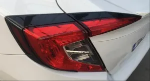 Honda Civic Uyumlu Fc5 2016-2021 Arka Stop Kaplama 4 Parça Siyah thumb 2