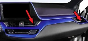 Toyota C-Hr Uyumlu 2016-2019 Konsol Alt Kaplama 2 Parça Mavi - Görsel 2
