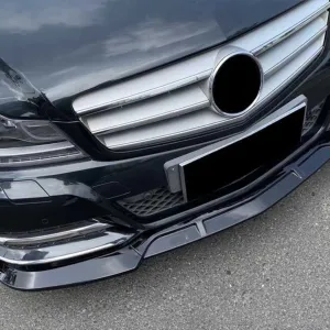 Mercedes W204 Uyumlu 2007-2014 Ön Lıp Custom - Piano Black (Parlak Siyah) (Amg) thumb 2