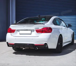 Bmw 4 Uyumlu Serisi F32-F36 2014-2020 M Difüzör Cift Çıkış İnce Piano Black thumb 2