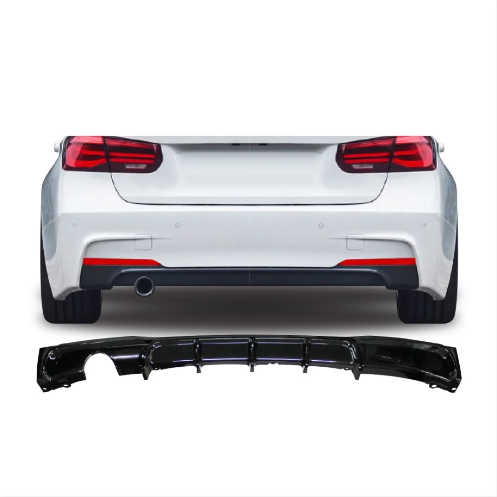 Bmw 3 Uyumlu Serisi F30 2012-2018 M Difüzör Sol Tek Çıkış Kalın - Piano Black