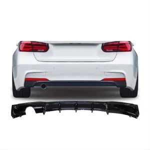Bmw 3 Uyumlu Serisi F30 2012-2018 M Difüzör Sol Tek Çıkış Kalın - Piano Black thumb 1