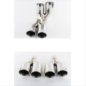 Bmw M-Performance Uyumlu Yuvarlak Egzoz Ucu Seti Silver thumb 2
