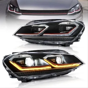 Volkswagen Golf Uyumlu 45419 Mk7.5 2018-2020 J LED Far Gti Kırmızı thumb 2