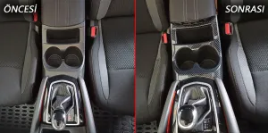 Nissan Qashqai Uyumlu 2014-2020 Orta Bölme Kaplama - Karbon - Görsel 2
