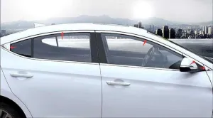 Hyundai Elantra Uyumlu 2016-2018 Cam Çıtası Nikelaj 10 Parça - Görsel 2