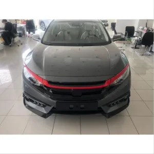 Honda Civic Uyumlu Fc5 2016-2020 Ön Panjur Kas Kaplama Kırmızı thumb 3