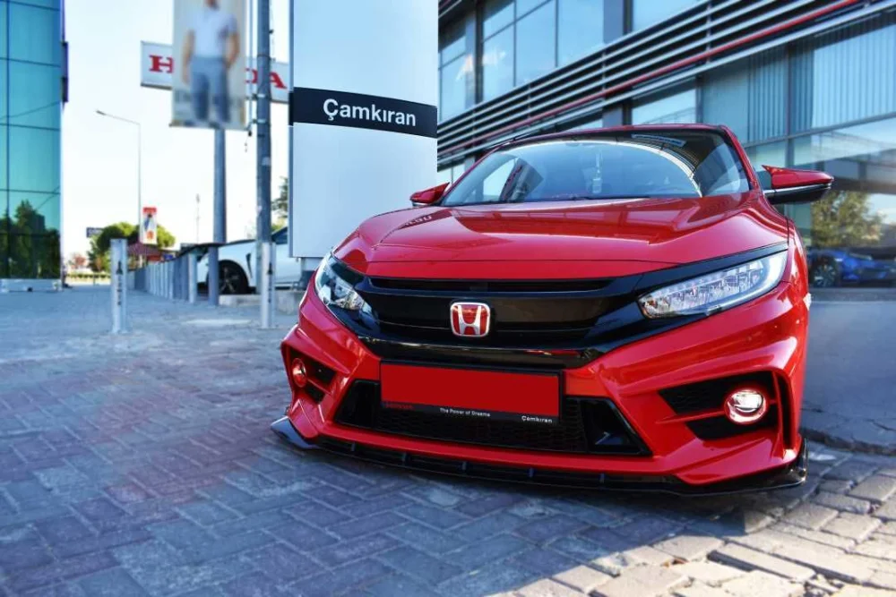 Drs Tuning Honda Civic Uyumlu Fc5 2016-2020 Ön Logo Kırmızı