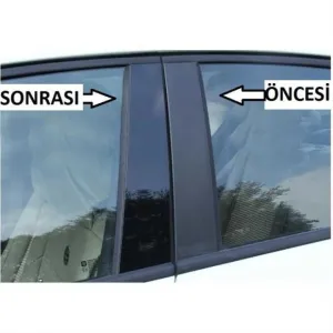 Honda Civic Uyumlu Fc5 2016-2020 Kapı Direk Kaplama Piano Black - Görsel 3