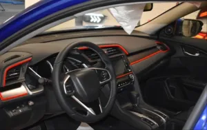 Honda Civic Uyumlu Fc5 2016-2020 Kırmızı Hava Menfez Çıtası thumb 3