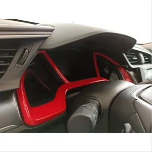 Honda Civic Uyumlu Fc5 2016-2020 Gösterge Kaplama Kırmızı - Görsel 2