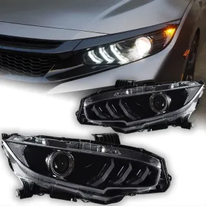 Honda Civic Uyumlu Fc5 2016-2021 Animasyonlu Mustang Dizayn LED Far Takımı (Tunıng) thumb 2