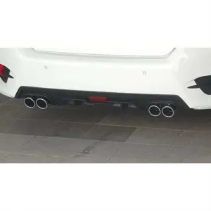 Honda Civic Uyumlu Fc5 2016-2020 4 Egzoz Difüzör Çift Çıkış Black thumb 2